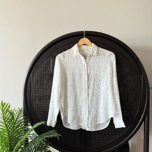 Rails Sydney Navy Stars White Linen Button Down